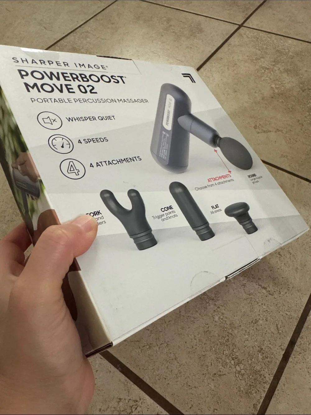 Sharper Image Powerboost Move 02 Portable Massage Gun New In Box - Picture 6 of 7